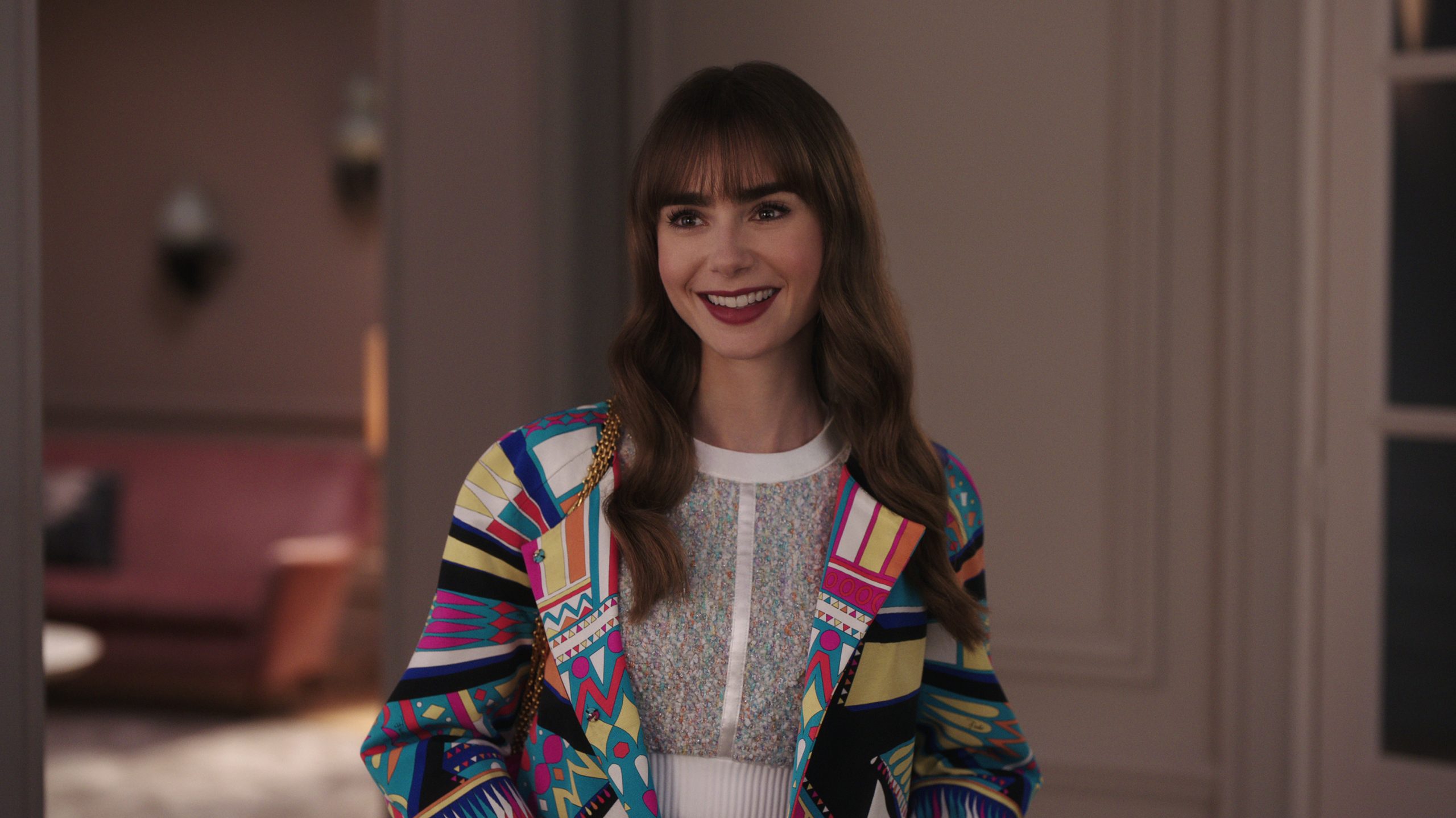 Lily Collins in Emily in Paris, one of Netflix’s biggest shows